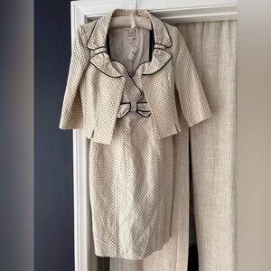 Nanette Lepore Cream and Black Skirt Suit